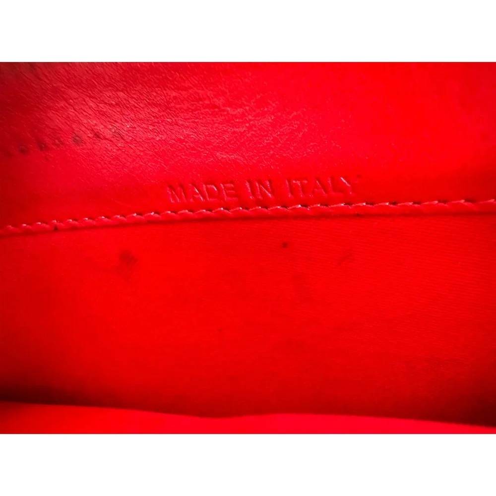Christian Louboutin ‎ Studded Black Leather Zip Around Wallet Red Interior GUC
